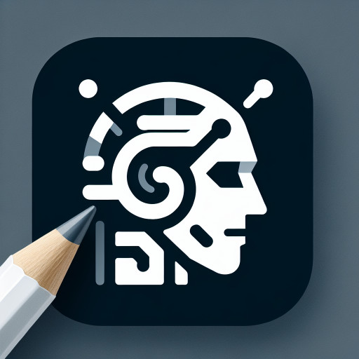 Robot face with embedded graph, side profile, chatting