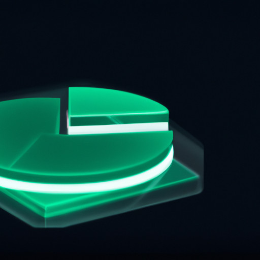 menu icon for investing portfolio, it should depict 3d pie chart, with a symbolic bar chart inside of it, 3d, abstract. camera view from the side 