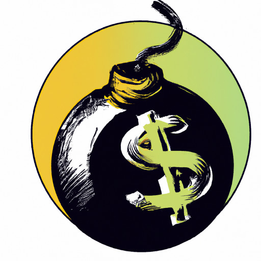 a dollar sign on a round bomb that's lit