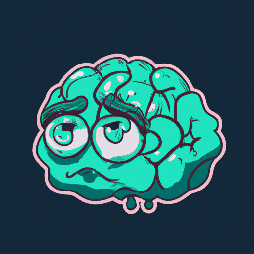 a brain with cute eyes