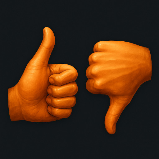 thumb up, thumb down