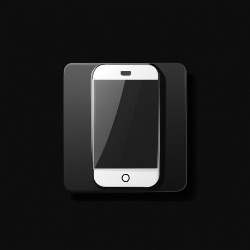 White Phone with black background