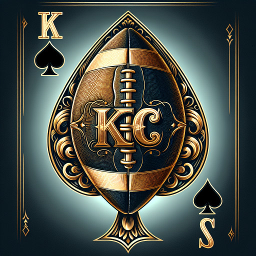 Football with the letters k c on it in a black Ace