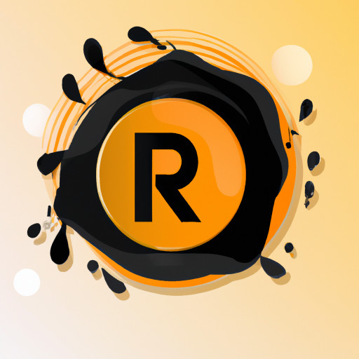 circle splash icon with letter R and simply yet elegant 
