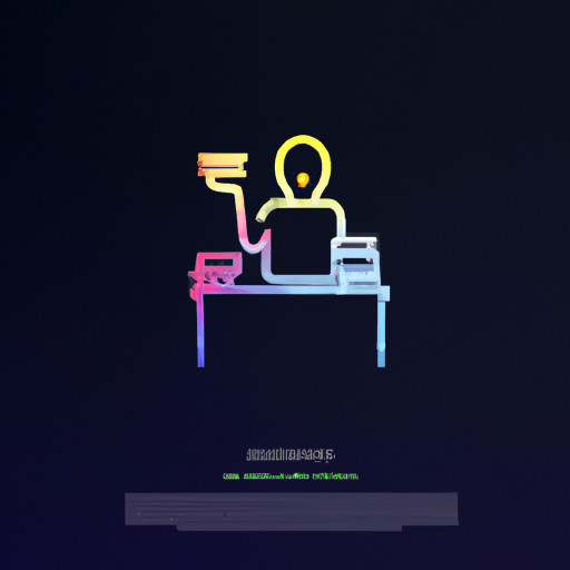 an outline icon of a worker with a front desk juggling tasks and struggling with them