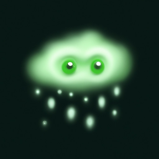 a cloud raining with eyes
