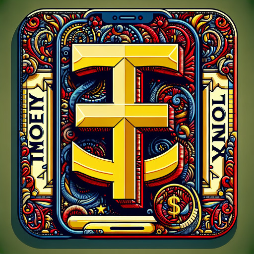 T money written on red dollar bills