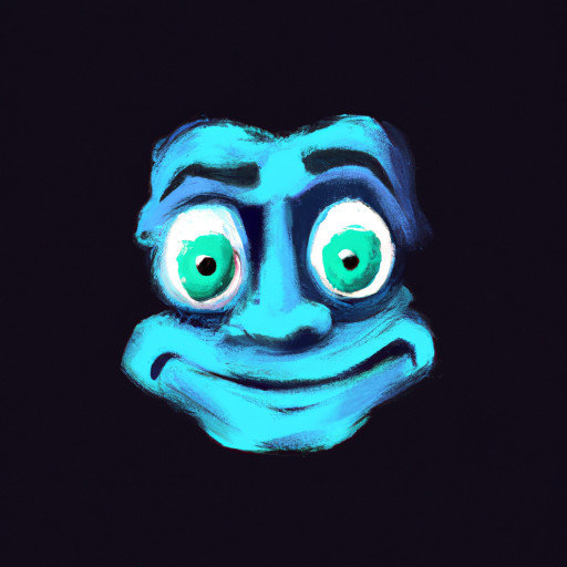 Frankenstein cartoon face but with eyes open and smile a bit