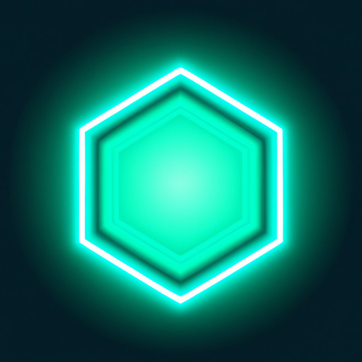 a neon hexagon