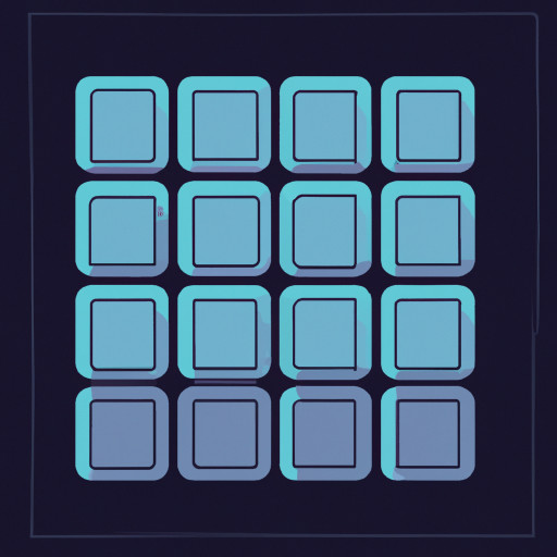 a grid of blocks for a geometry-based match3 game