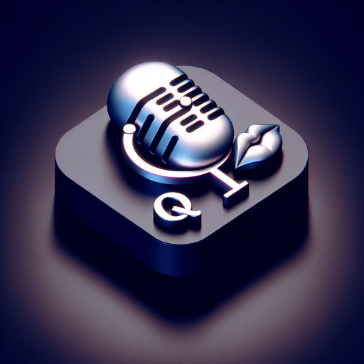 Microphone and lips with the name QT in black