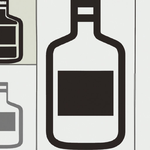 Simplified bottle: a narrow vertical rectangle with a rounded base. Inside, a horizontal wavy line at 1/3 height (liquid).