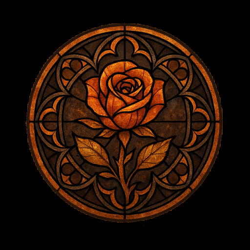 Gothic Metal Rose Medal
