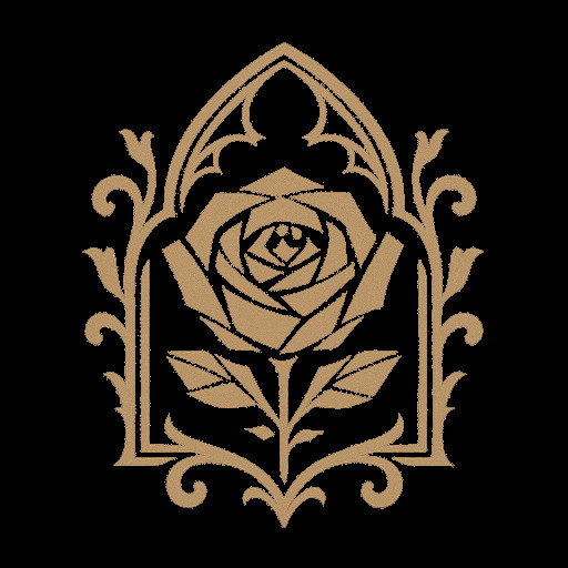 Gothic ornamental Rose Emblem