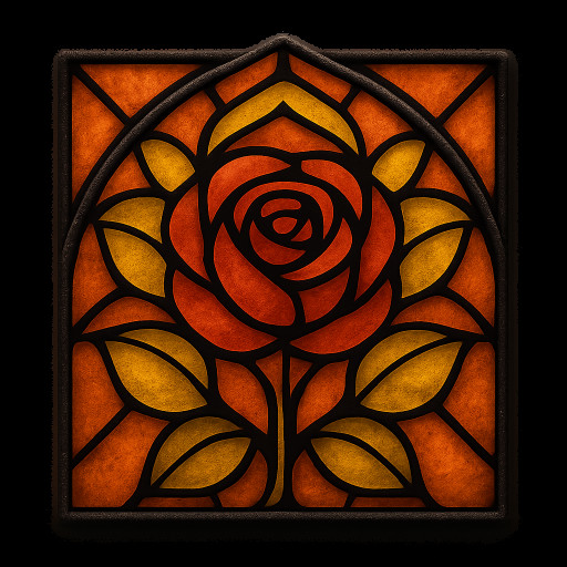 Gothic ornamental Rose Emblem