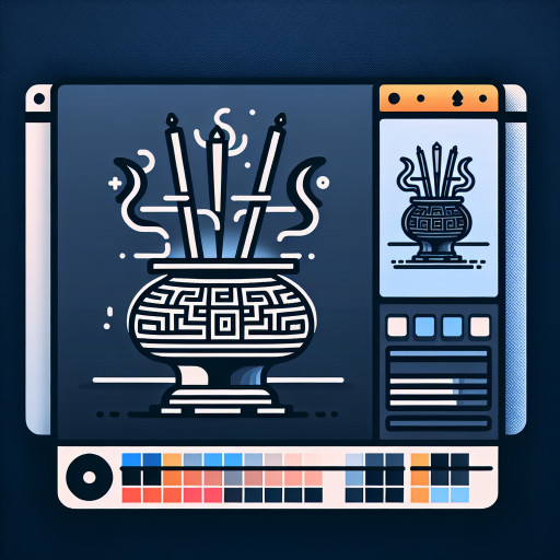 希望整个icon的背景颜色是F7D47D 并且背景没有其他元素  其中画面是一个中式香炉里面插着三支香