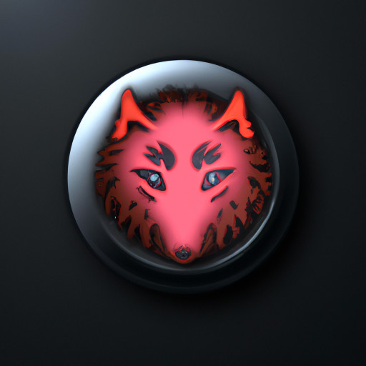 the emblem on which a wolf with red eyes is painted