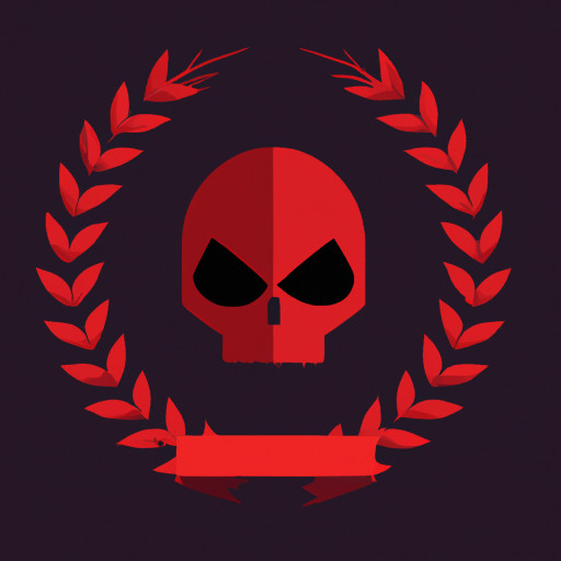 Laurel wreath with Skull icon inside it