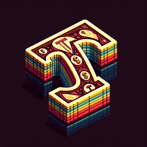 T money written on red dollar bills