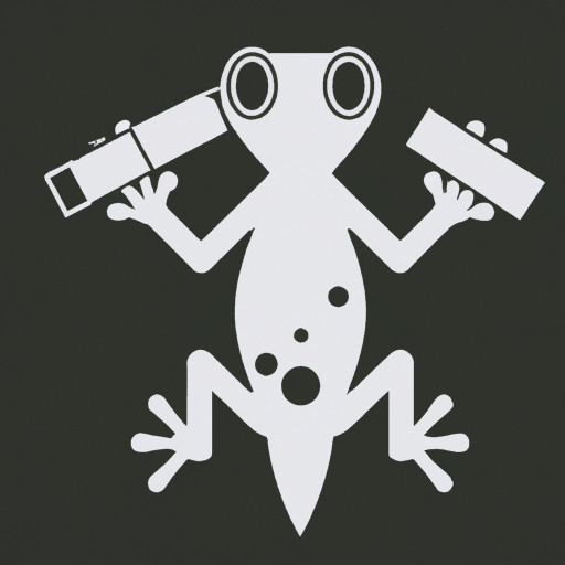 a gecko with a balaclava and a big gun