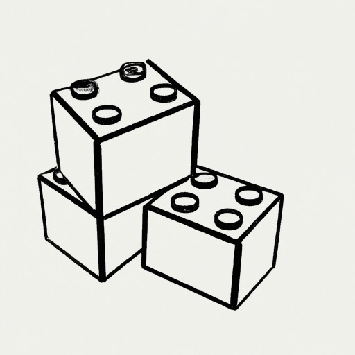 two lego like building blocks one leaning on the other 
