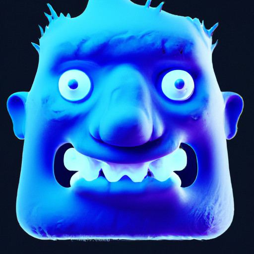 Make a picture of the face of a random Charactar 3d ( something like Frankenstein or Goblin) . It should be smiling and eyes open. Also you only can see his face and head