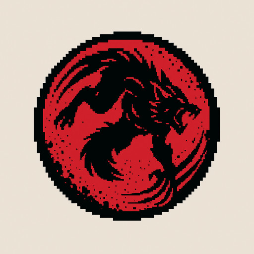 "Partykick" ability icon: werewolf mid-air acrobatic flip with powerful spin, red glowing claws slashing, motion blur trail, blood splatter impact, muscular fur rippling, intense ferocious pose, circular 512x512, red-black moonlit background
