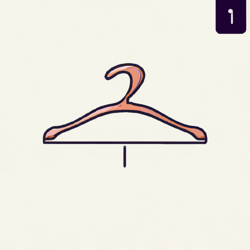 minimalist, elegant icon pictogram of clothes hanger, made of one line
