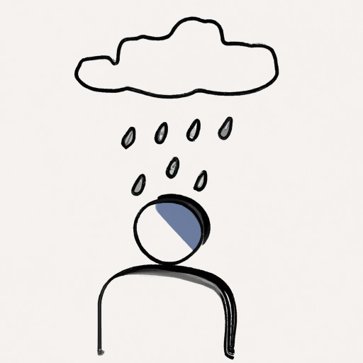 sad man raining on him