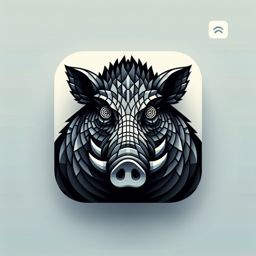 wild pig with coin money instead of eyes