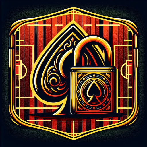 Black Spade yellow lock on a football field red