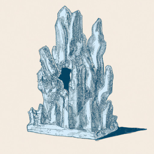 an eerie quartz sculpture park