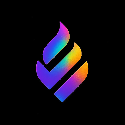 BeHab app logo: Stylized flame icon formed by ascending geometric shapes, representing streak momentum. Purple-to-orange gradient (#7C3AED to #F97316). Minimal, modern, works on dark background. Clean vector style suitable for app icon. No text.
