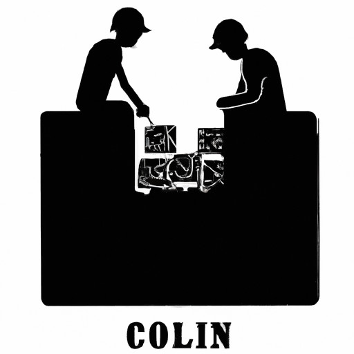 Simple icon of a mine with workers extracting coal.