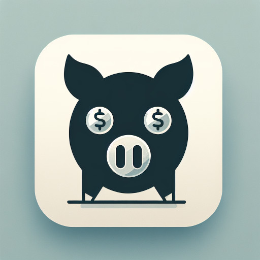 wild pig with coin money instead of eyes