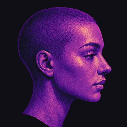 female buzzcut, side right view