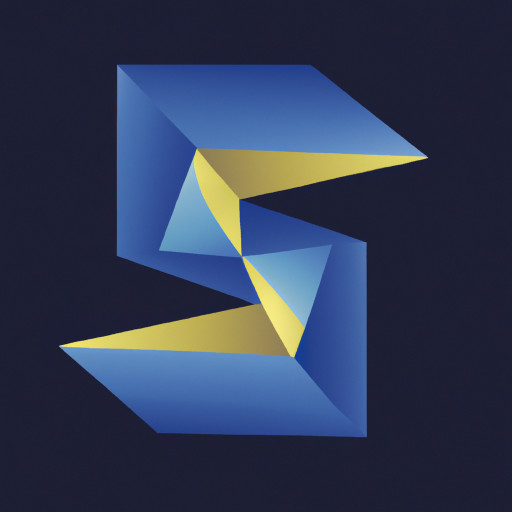An unusual geometric yellow star in a letter "S"