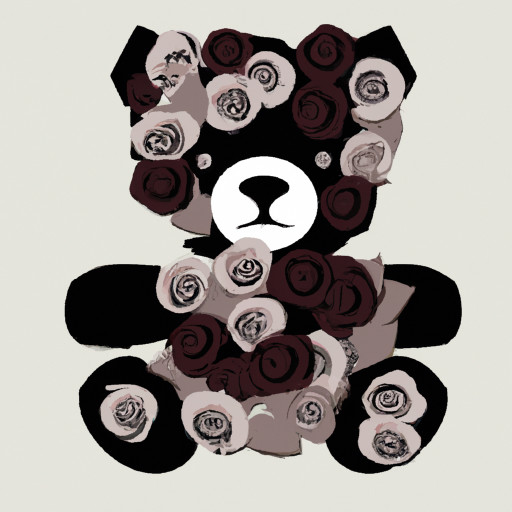 a teddy bear made out of roses