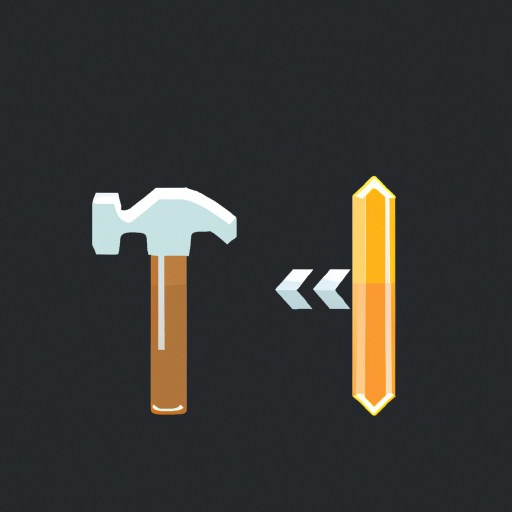 icon "in progress" depicting a hammer and two nails, one is halfway down