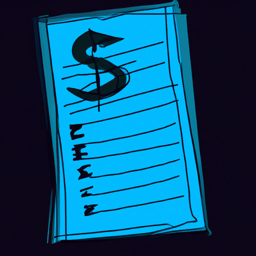 a paper with a list money sign