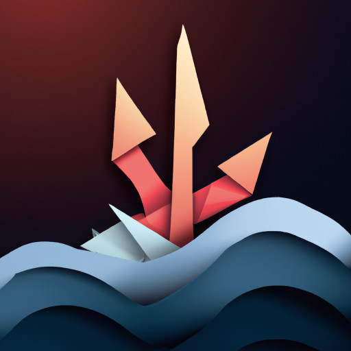 a trident and waves 