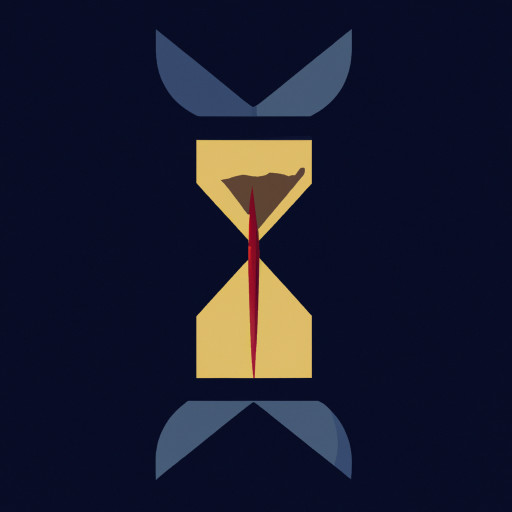 plain, elegant hourglass with dagger stabbing into it icon no background 