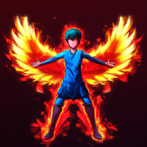 Roblox Noob Avatar doing Angel Aura Farming Pose with Flames and Fire Just like a Phoenix , Flames Blue Red yellow and Golden. Showing Power and Aura