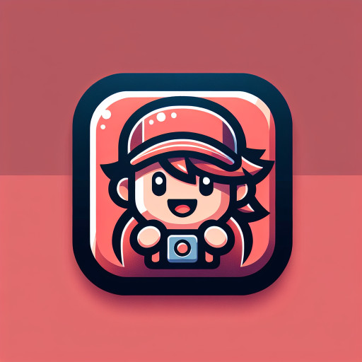 Cartoon mascot icon of a cheerful character named Racon Jojo, wearing a cap and holding a small gadget, clean vector style, bold outlines, minimal colors.