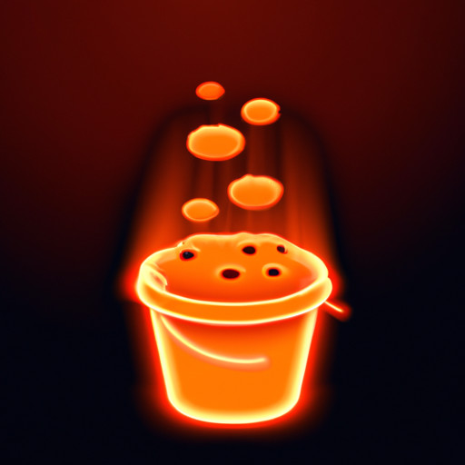 A cookie falling into a bucket