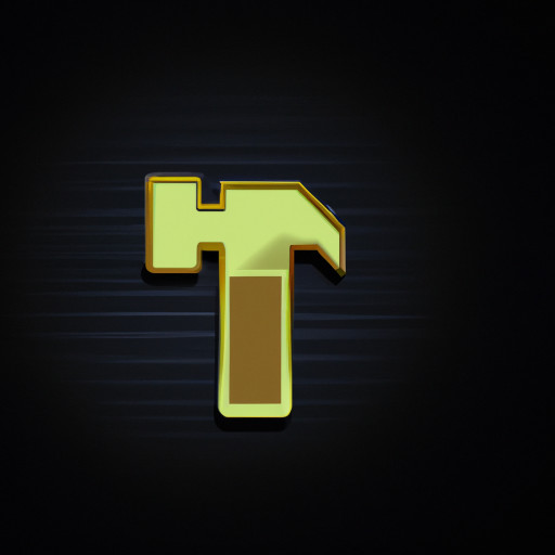 unique design gold hammer icon whch can be used mobile app