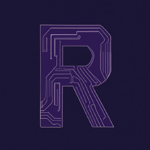 Letter R with tech feeling