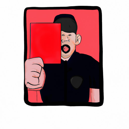 a cop showing a red card