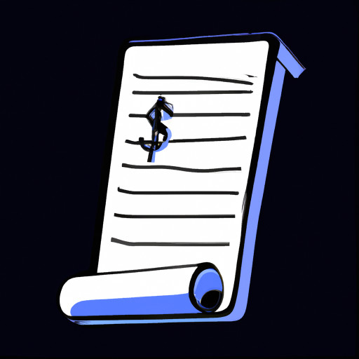 a paper with a list money sign