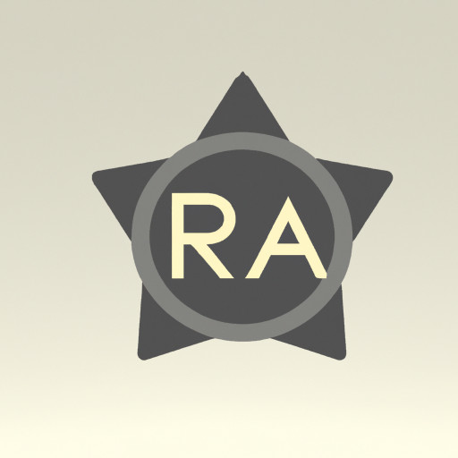 star icon with letter RA and simply yet elegant